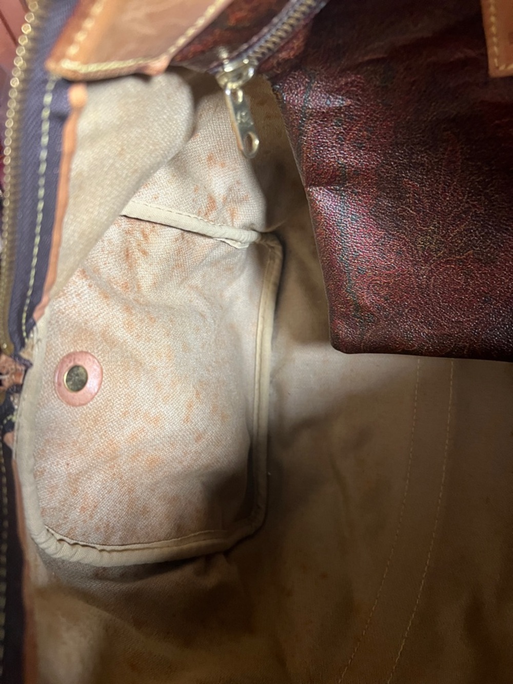 Etro Leather Duffel Travel Bag - Brown - Picture 10 of 11